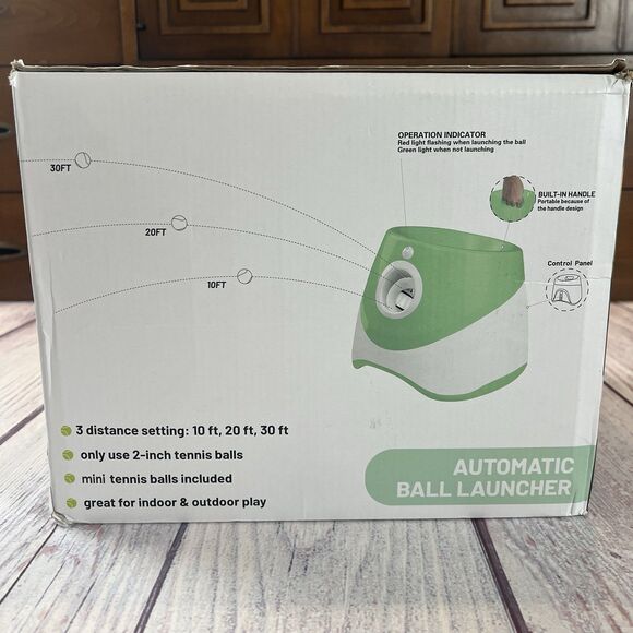 Automatic Dog Ball Launcher 10ft 20ft or 30ft Indoor Outdoor One Ball - Picture 2 of 9